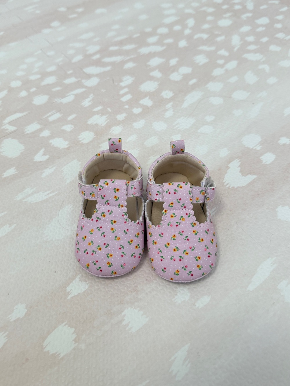 Lucky Brand Pink Floral Baby Mary Jane Shoes